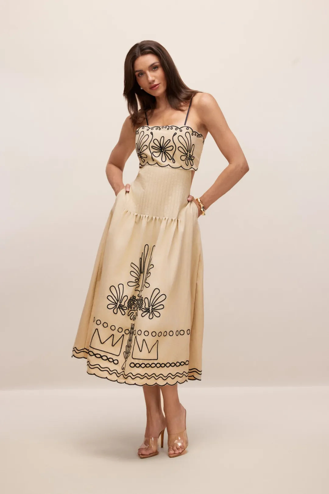Sahara Muse Embroidered Midi Dress