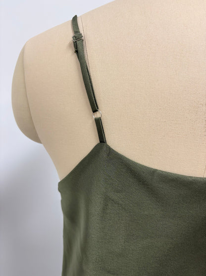 Nocturnal Sage Layered Slip Maxi Dress - Forest Whisper Edition