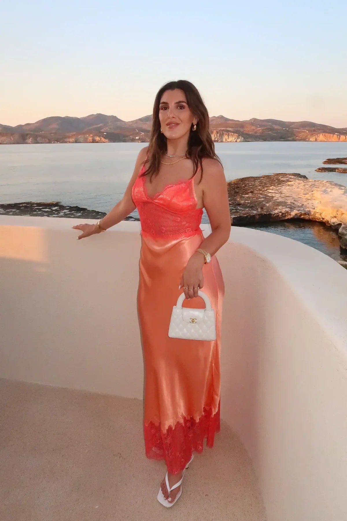 Sunset Élan Lace Satin Gown