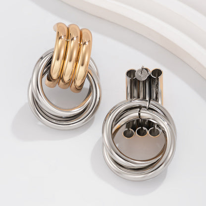 Arden Mixed Metal Ripple Earrings