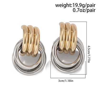 Arden Mixed Metal Ripple Earrings
